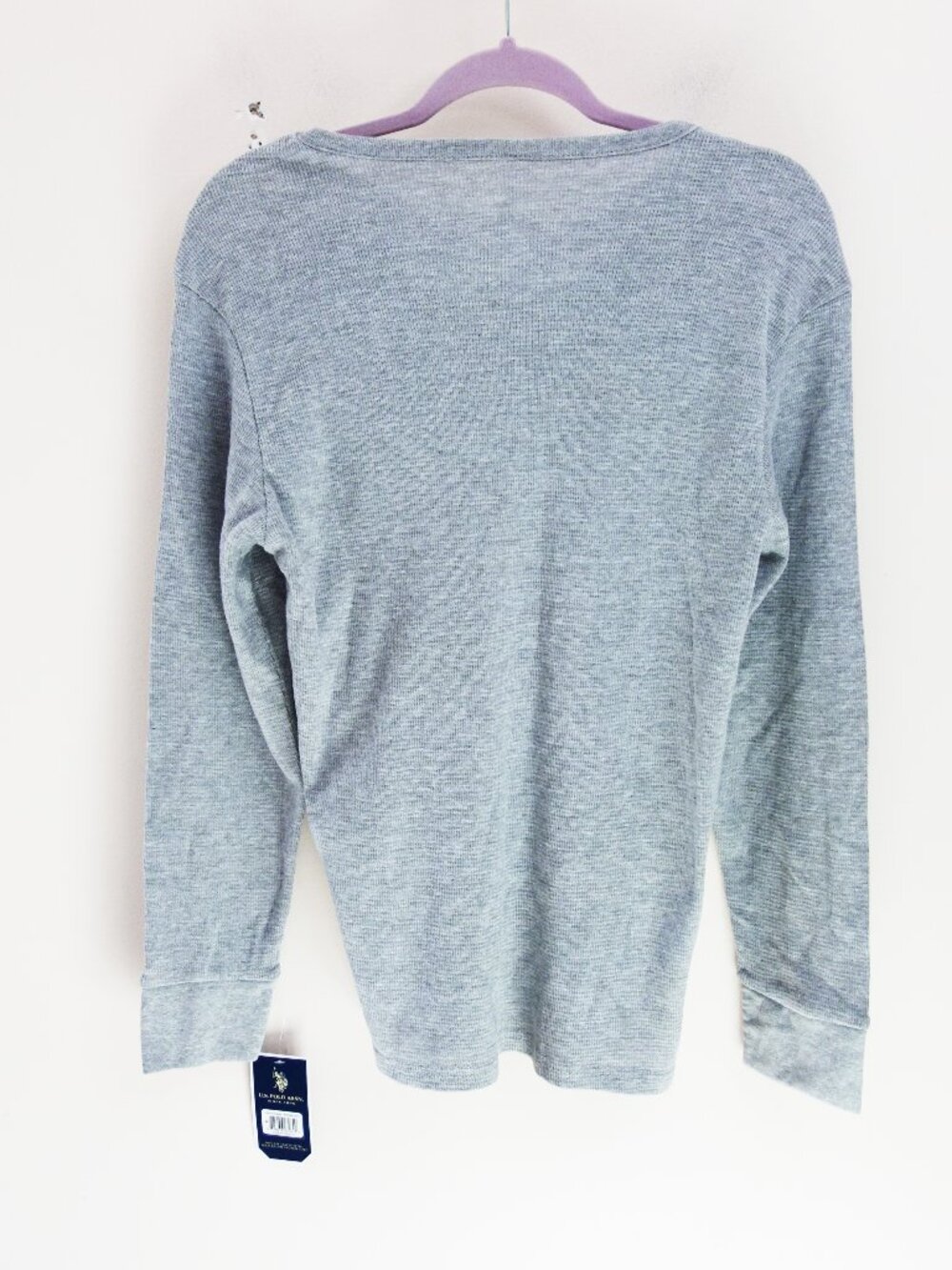 U.S. Polo Assn. Men's Solid color Grey Longsleeve Shirt Size (M) NWT! - Picture 3 of 6